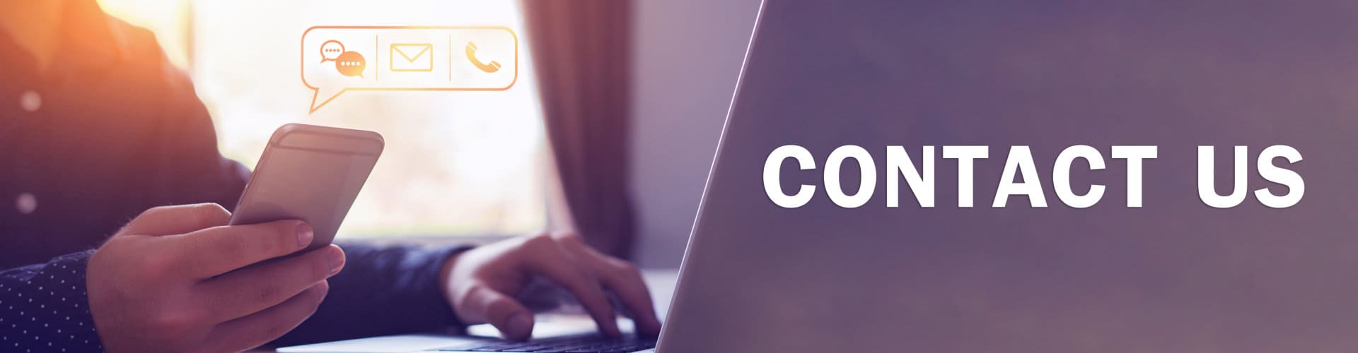 businessman using laptop holding mobile smart phone